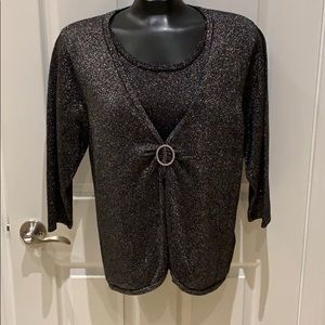 Beautiful sparkly classic black and silver top